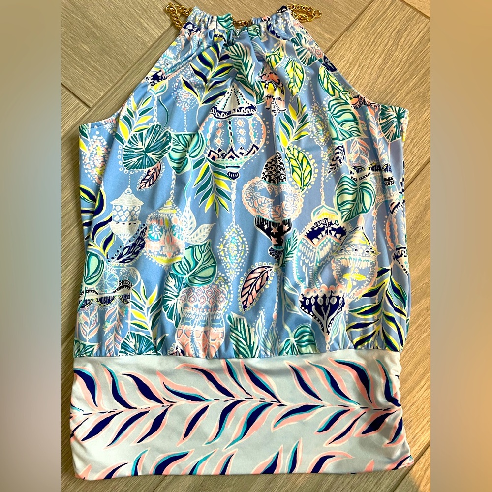 Lilly Pulitzer Bowen Tank Top Lapis Lanterns Blue Peri Sz Small